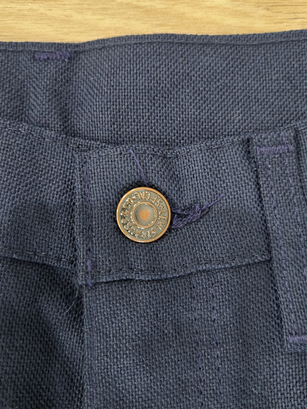 VTG 70s Levis 663 Flare Bell Bottom Pants NWT Deadstock 34x34 Navy Blue USA Made - Picture 4 of 9